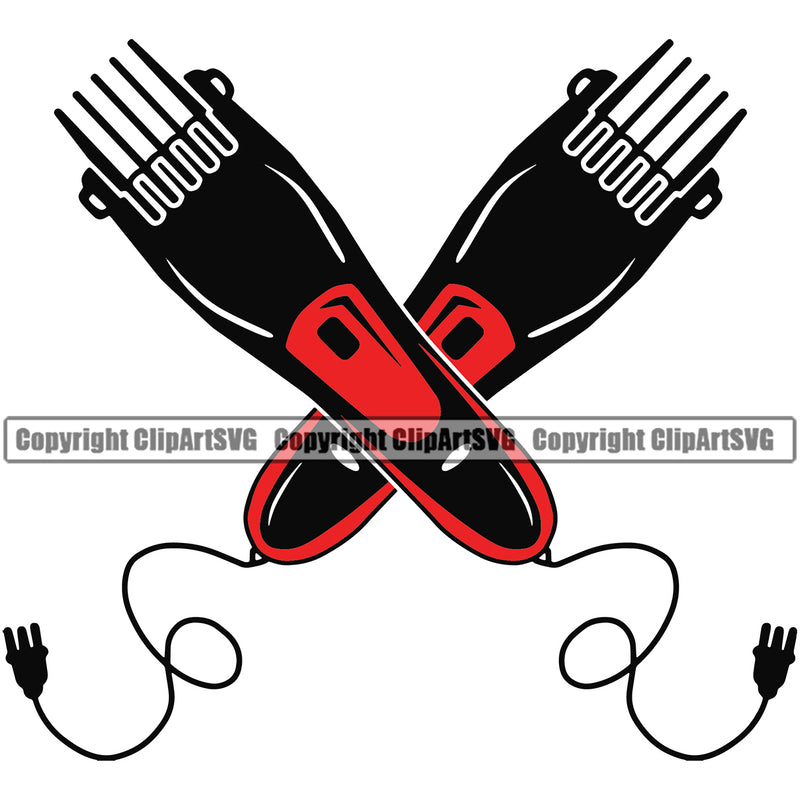 Barber Occupation Shop Barbershop Hair Cut Cross Design Element Hairdresser Haircut Hairstyle Hairstylist Beauty Salon Beard Shave Shaving Groom Grooming Retro Vintage Business Company Logo Clipart SVG