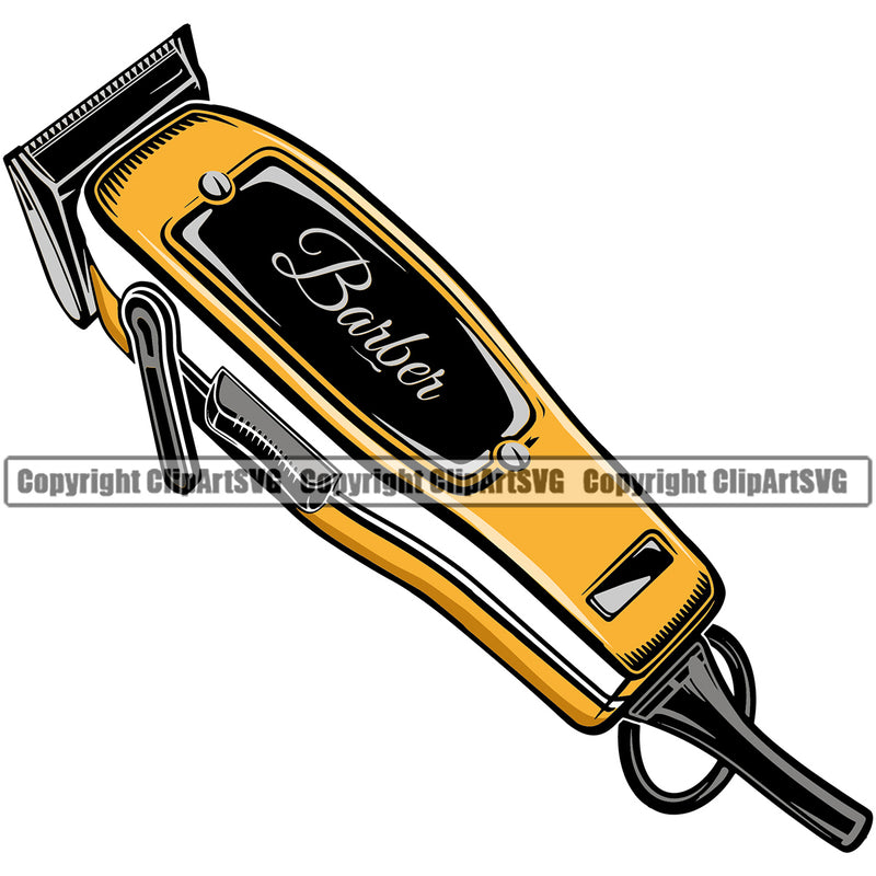 Barber Occupation Clippers Color Shop Barbershop Hairdresser Haircut Hairstyle Hairstylist Vintage Business Company Logo Beauty Salon Beard Shave Shaving Groom Grooming Design Element Retro Clipart SVG