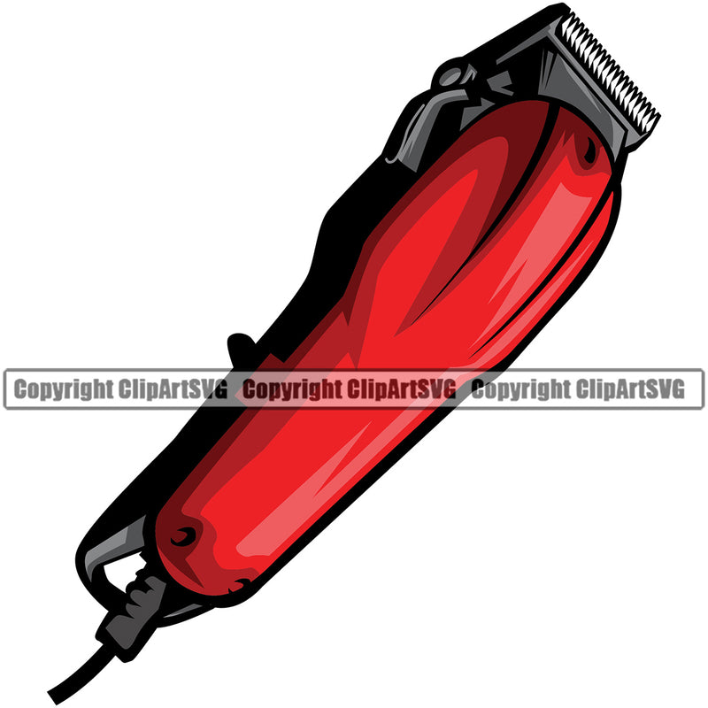 Barber Occupation Clippers Clipper Razon Shop Barbershop Hair Cut Hairdresser Haircut Hairstyle Hairstylist Beauty Salon Beard Shave Shaving Groom Grooming Design Element Retro Vintage Business Company Logo Red Color  Clipart SVG