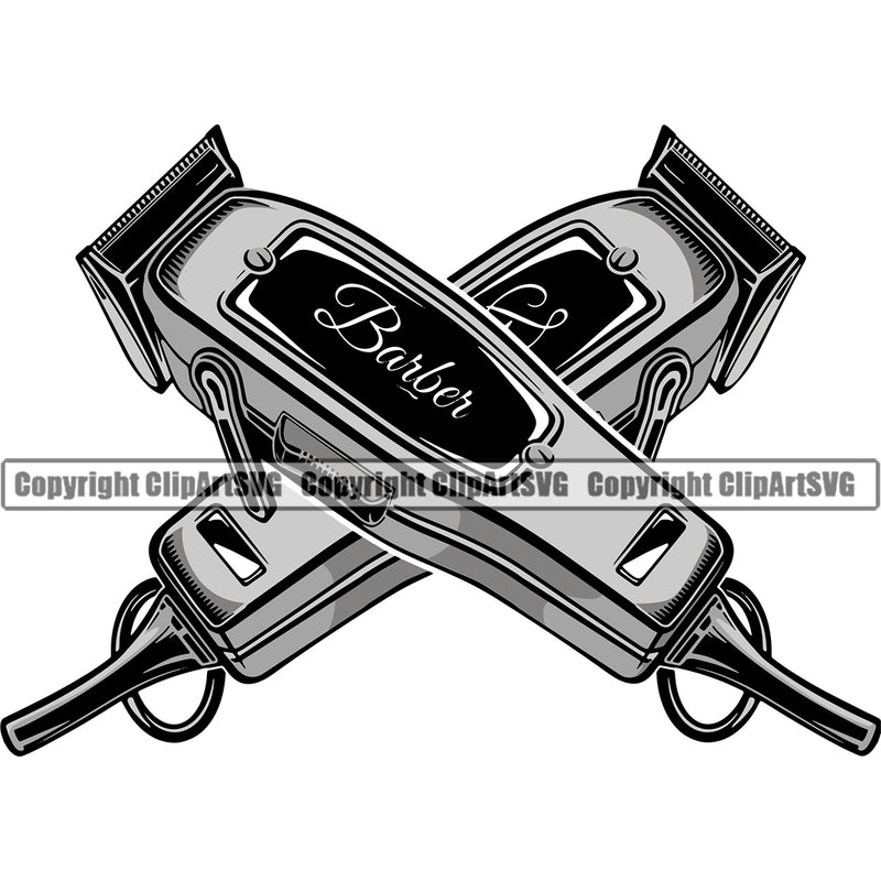 Barber Occupation Clippers Clipper Razor Shop Barbershop Hair Cut Haircut Hairstylist Beauty Salon Beard Shave Shaving Groom Design Element Retro Vintage Business Company Logo Clipart SVG