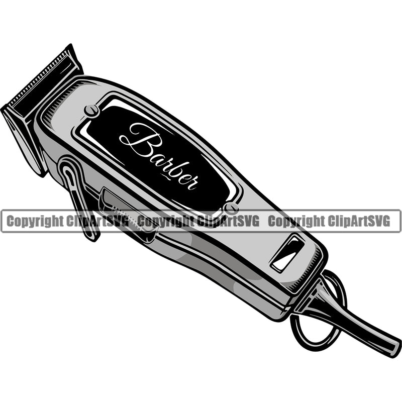Barber Barbershop Hairstylist Haircut Clippers Design Logo Clipart SVG
