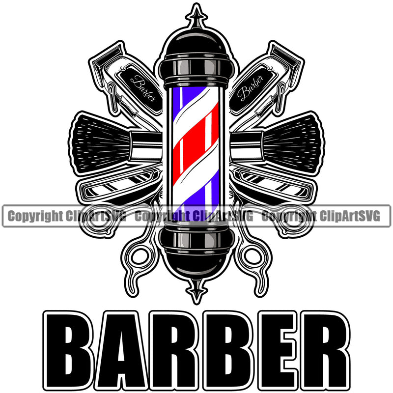 Barbershop Haircut Clippers Trimmer Design Barber Life Barber Hairstylist Color Logo Clipart SVG