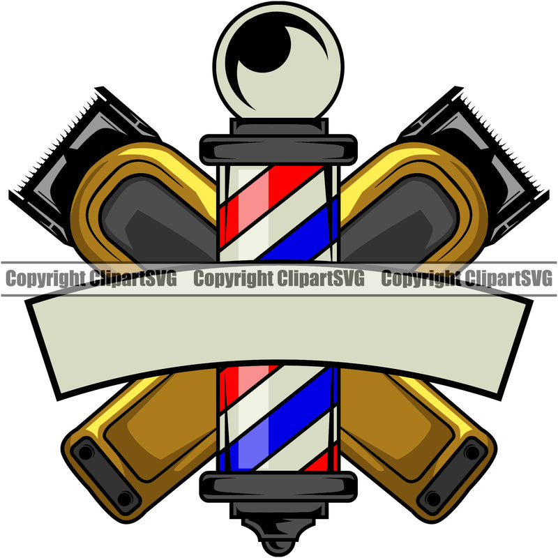 Barber Life Color Design Element Occupation Clippers Clipper Razor Shop Barbershop Hair Cut Hairdresser Haircut Hairstyle Hairstylist Beauty Salon Beard Shave Shaving Groom Grooming Retro Vintage Business Company Logo Clipart SVG
