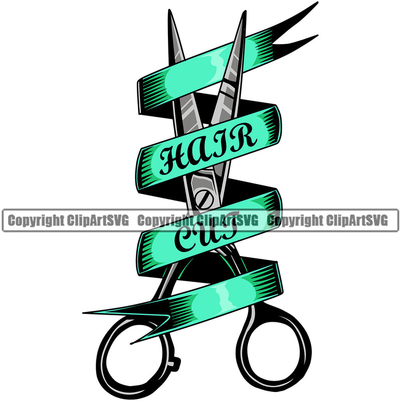 Barber Hair Cut Color Design Element Occupation Clippers Clipper Razor Scissors Shears Barbershop Hair Cut Hairdresser Haircut Hairstyle Hairstylist Beauty Salon Beard Shaving Groom Grooming Retro Vintage Business Company Logo Clipart SVG