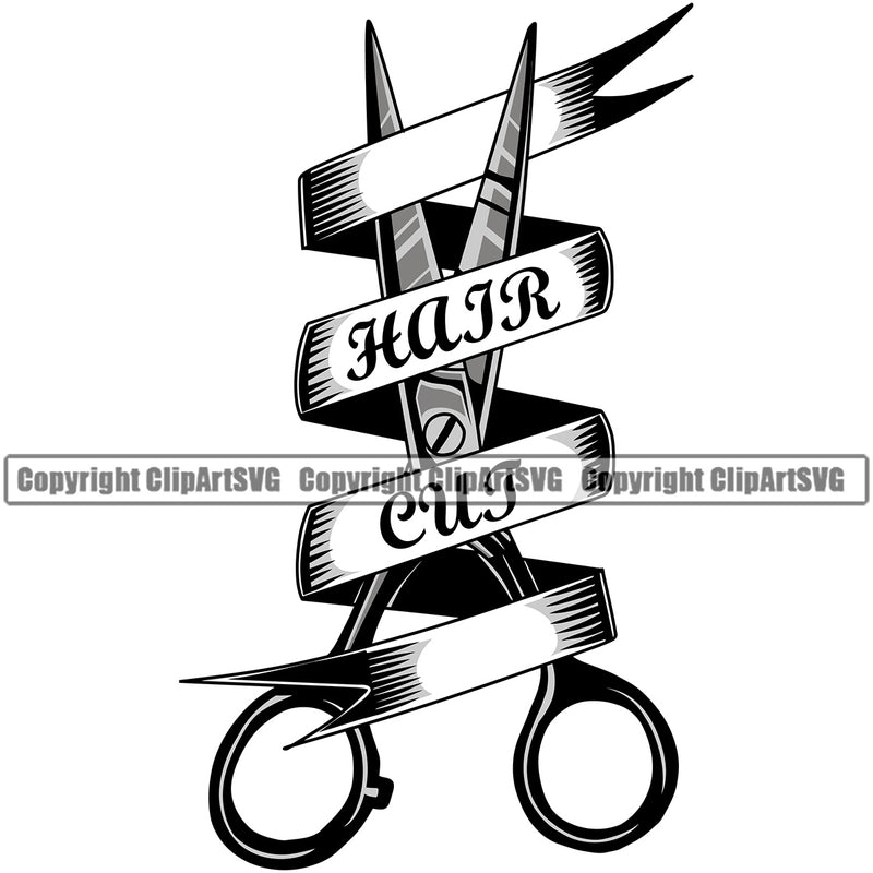 Barber Hair Cut Occupation Clippers Clipper Razor Scissors Shears Groom Grooming Design Element Retro Vintage Business Company Logo Barbershop Hairdresser Haircut Hairstyle Hairstylist Beauty Salon Beard Shave Shaving Clipart SVG