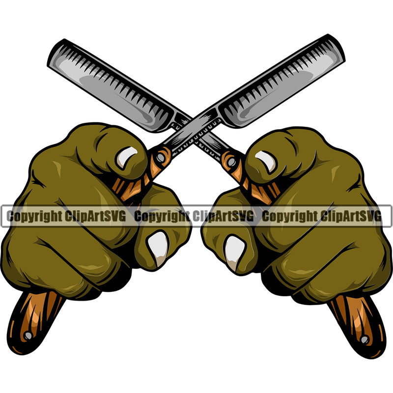 Barber Occupation Clippers Clipper Razor Shop Barbershop Hair Cut Hairdresser Haircut Hairstyle Hairstylist Beauty Salon Beard Shave Shaving Groom Grooming Black Color Design Element Retro Vintage Business Company Logo Clipart SVG