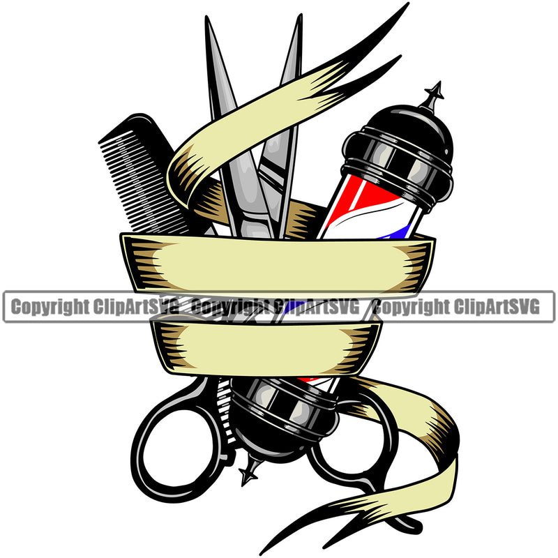 Barber Barbershop Hairstylist Hair Cut Scissors Color Logo Clipart SVG