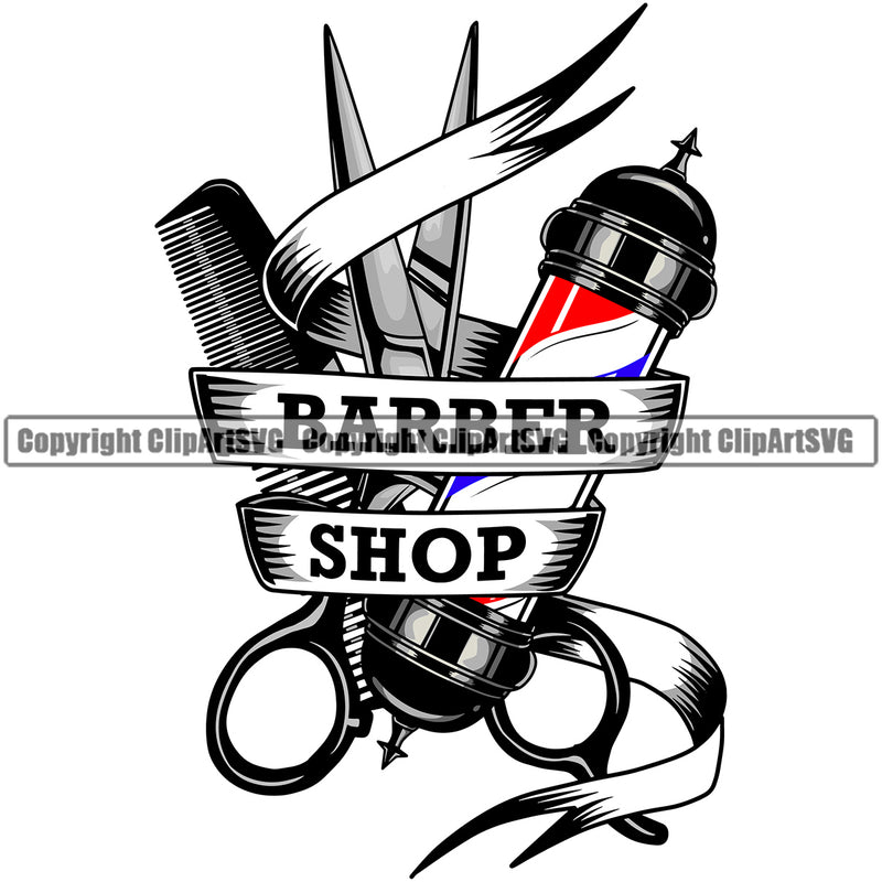 Barber Occupation Design Element Clippers Clipper Razor Scissors Shears Barbershop Hair Cut Hairdresser Haircut Hairstyle Hairstylist Beauty Salon Beard Shave Shaving Groom Grooming Vintage Business Company Logo Clipart SVG