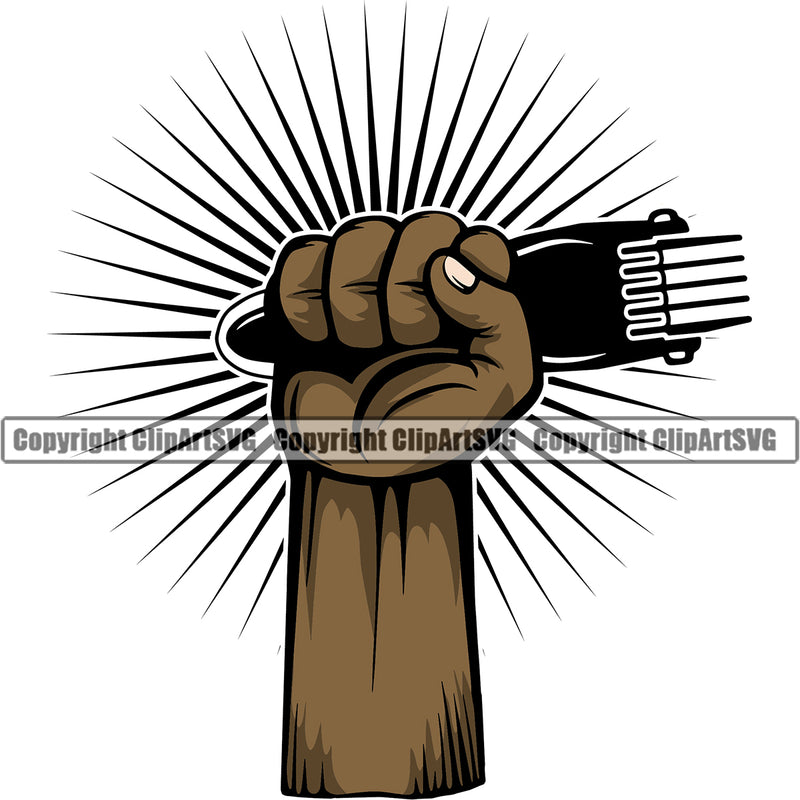 Barbershop Hand Holding Clippers Hold Barber Barbershop Hairstylist Hair Cut Color Logo Clipart SVG