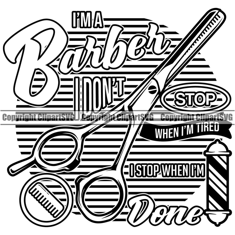 Barber Text Design Element Occupation Clippers Clipper Razor Shop Barbershop Hair Cut Hairdresser Haircut Hairstyle Hairstylist Beauty Salon Beard Shave Shaving Groom Grooming Retro Vintage Business Company Logo Clipart SVG
