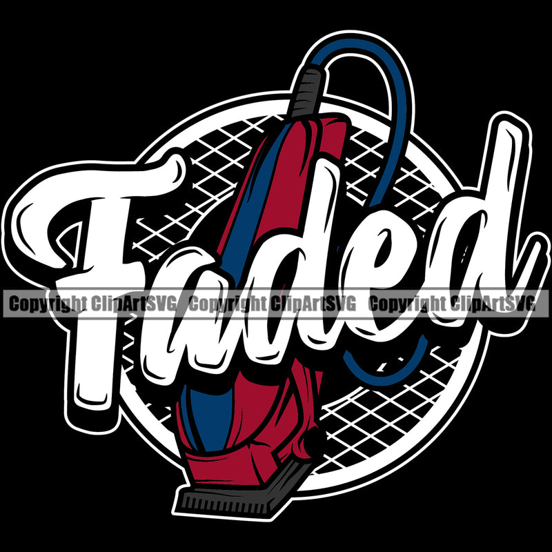 Barber Faded Text Black Color Background Occupation Clippers Clipper Razor Shop Barbershop Hair Cut Hairdresser Haircut Hairstyle Hairstylist Beauty Salon Beard Shave Shaving Groom Grooming Design Element Retro Vintage Business Company Logo Clipart SVG