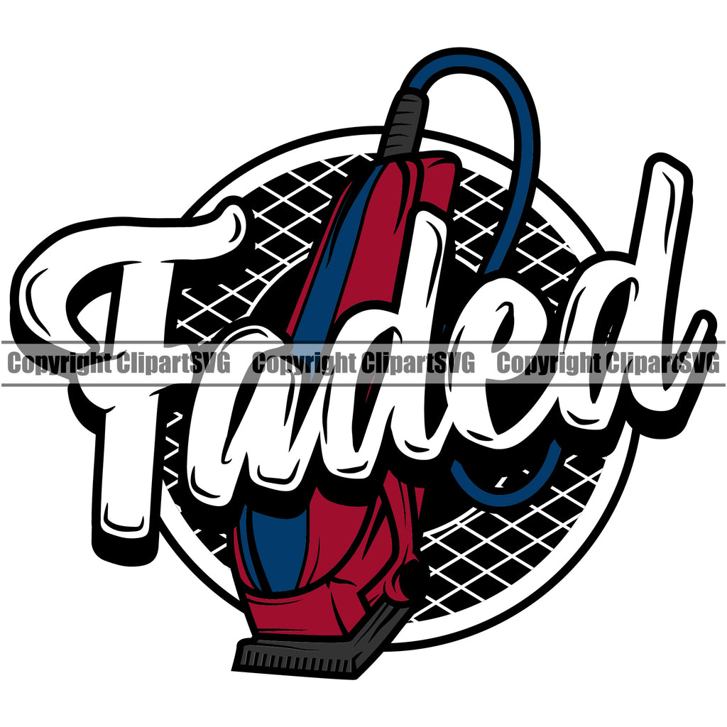 Barber Faded Clippers Barbershop Salon Barber Barbershop Hairstylist Hair Cut Color Logo Clipart SVG