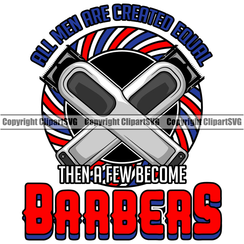 Barber Occupation Clippers Clipper Razor Shop Red Color Text Barbershop Hair Pole Sign Cut Hairdresser Haircut Hairstyle Hairstylist Beauty Salon Beard Shave Shaving Groom Grooming Design Element Retro Vintage Business Company Logo Clipart SVG