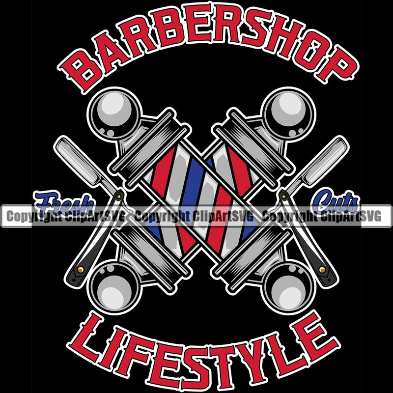 Barber Occupation Clippers Clipper Razor Shop Barbershop Lifestyle Black Pole Sign Background Hair Cut Hairdresser Haircut Hairstyle Hairstylist Beauty Salon Beard Shave Shaving Groom Grooming Design Element Retro Vintage Business Company Logo Clipart SVG