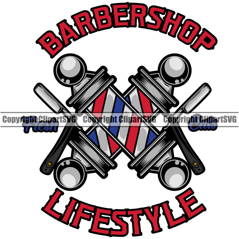 Barbershop Lifestyle Clippers Barbershop Salon Pole Color Barber Barbershop Hairstylist Hair Cut Logo Clipart SVG