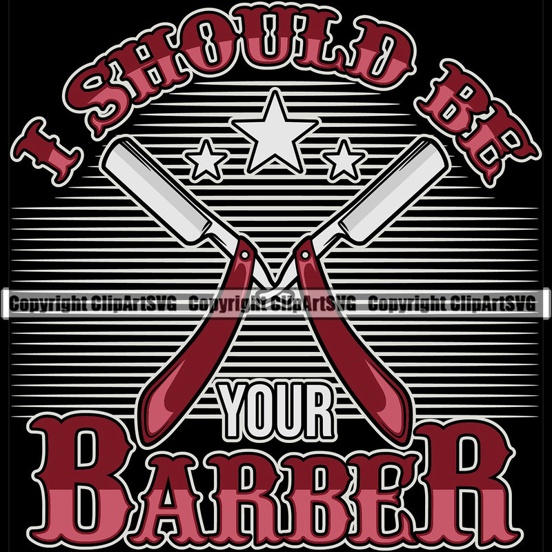Barber Occupation Red Color Design Element Clippers Beauty Salon Beard Shave Shaving Groom Grooming Clipper Razor Shop Barbershop Hair Cut Hairdresser Haircut Hairstyle Hairstylist Retro Vintage Business Company Logo Clipart SVG