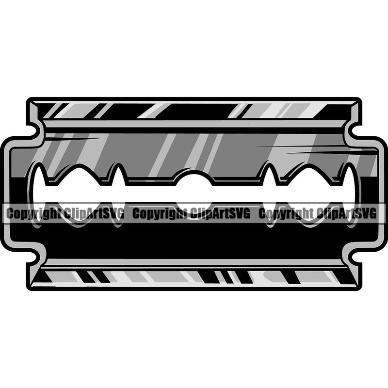 Barber Razor Blade Shaving Disposable Occupation Clippers Professional Shop Hair Cut Hairdresser Haircut Hairstyle Hairstylist Beauty Salon Beard Shave Shaving Groom Grooming Design Element Retro Vintage Business Company Logo Clipart SVG