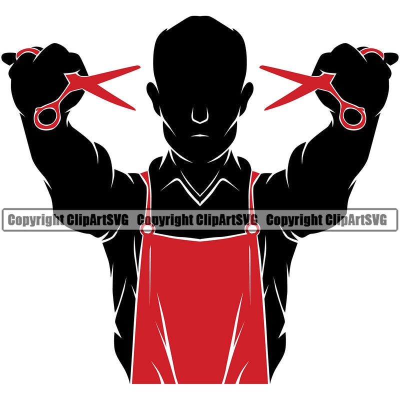 Occupation Barber Silhouette Barber Barbershop Hairstylist Hair Cut Color Logo Clipart SVG