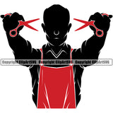 Occupation Barber Silhouette Barber Barbershop Hairstylist Hair Cut Color Logo Clipart SVG
