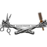 Barber Shop Barbershop Skull Skeleton Hand Holding Hair Cut Hairdresser Haircut Hairstyle Hairstylist Beauty Salon Beard Shave Shaving Groom Grooming Design Element Retro Vintage Business Company Logo Clipart SVG