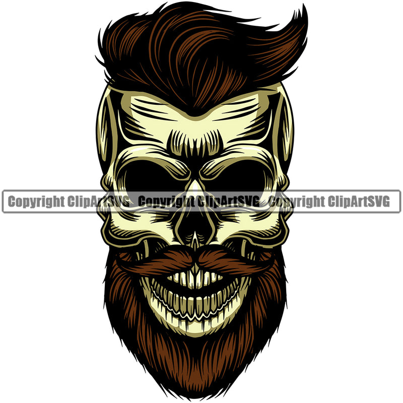 Barber Skull 10000 Colors Design Element Clipper Clippers Shave Shaving Groom Grooming Retro Vintage Scissors Razor Barbershop Hair Cut Hairdresser Haircut Hairstyle Hairstylist Beauty Salon Beard Business Company Logo Clipart SVG