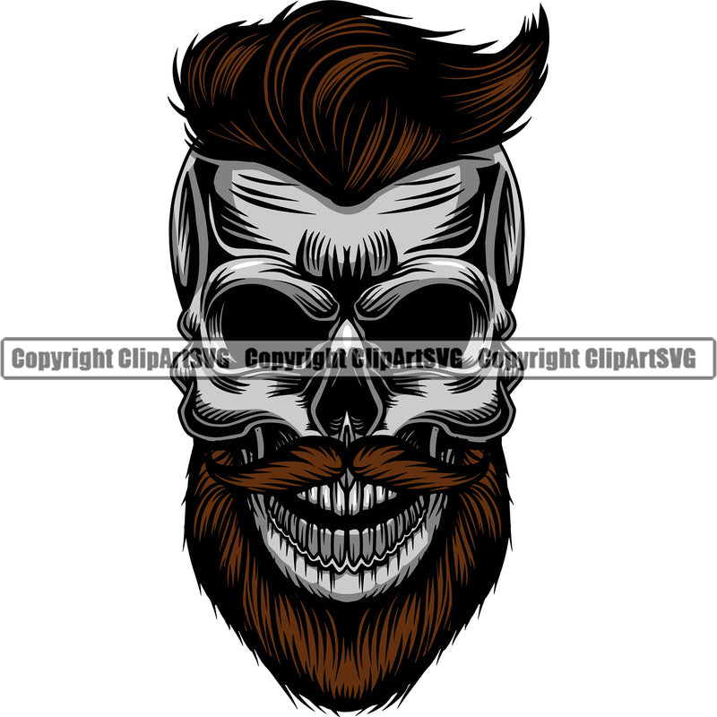 Barber Skull 10000 Color Design Element Clipper Clippers Salon Beard Shave Shaving Groom Grooming Retro Vintage Business Company Scissors Razor Barbershop Hair Cut Hairdresser Haircut Hairstyle Hairstylist Beauty Logo Clipart SVG