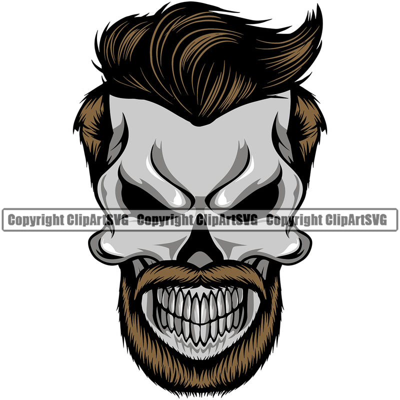 Barber Smile Skull Design Element Clipper Clippers Barbershop Hair Cut Hairdresser Haircut Hairstyle Hairstylist Beauty Salon Shave Shaving Groom Retro Vintage Company Logo Clipart SVG