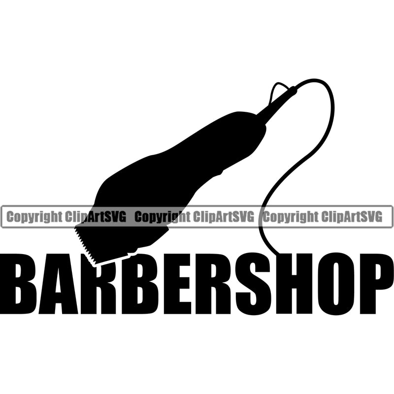 Barber Shop With Text Razor Clippers Barbershop Hair Cut Hairdresser Haircut Hairstyle Hairstylist Beauty Salon Beard Shave Shaving Groom Grooming Design Element Retro Vintage Business Company Logo Clipart SVG