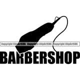 Barber Shop With Text Razor Clippers Barbershop Hair Cut Hairdresser Haircut Hairstyle Hairstylist Beauty Salon Beard Shave Shaving Groom Grooming Design Element Retro Vintage Business Company Logo Clipart SVG