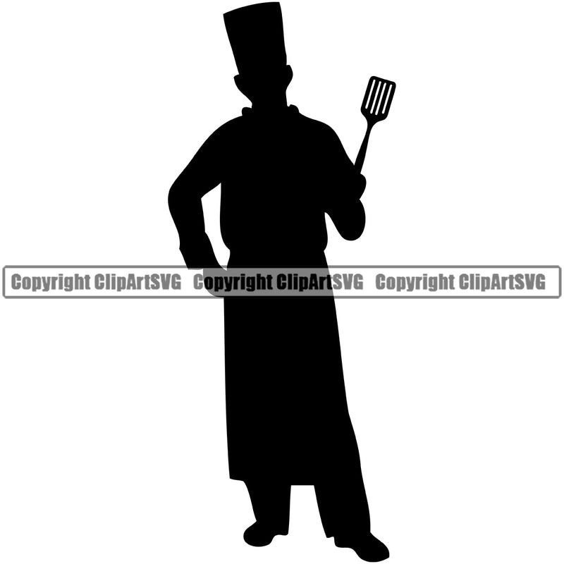 Chef Cook Cooking Cooker BBQ Barbecue Grill Food Restaurant Kitchen Chef Silhouette White Background Design Element Cuisine Culinary Gourmet Design Logo Clipart SVG