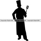 Chef Cook Cooking Cooker BBQ Barbecue Grill Food Restaurant Kitchen Chef Silhouette White Background Design Element Cuisine Culinary Gourmet Design Logo Clipart SVG