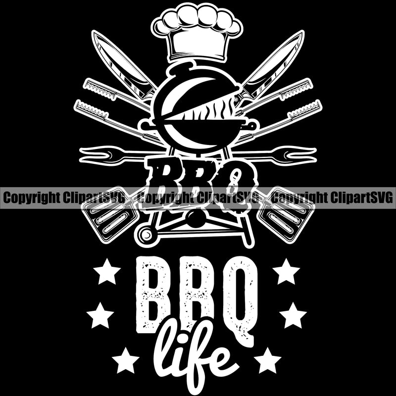 Chef Cook Cooking Cooker Chef BBQ Life Quote Text Design Element Logo Barbecue Grill Food Restaurant Kitchen Cuisine Culinary Gourmet Design Logo Clipart SVG