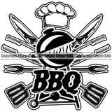 Chef Cook Cooking Cooker BBQ Life Accessories White Background Design Element Barbecue Grill Food Restaurant Kitchen Cuisine Culinary Gourmet Design Logo Clipart SVG