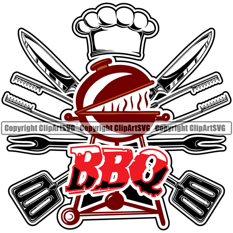 Chef Cook Cooking Cooker BBQ Life Red Color Quote Text Barbecue Grill Food Restaurant Design Element Kitchen Cuisine Culinary Gourmet Design Logo Clipart SVG