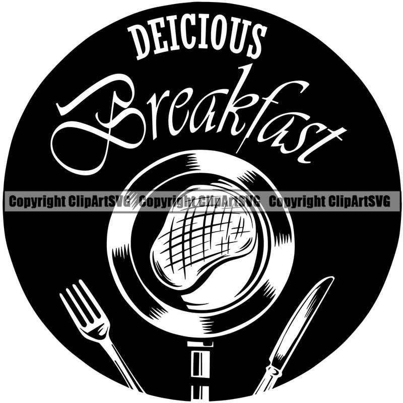 Chef Cook Cooking Cooker BBQ Barbecue Grill Food Delicious Breakfast Quote Text Circle Logo Black Color Design Element Restaurant Kitchen Cuisine Culinary Gourmet Design Logo Clipart SVG