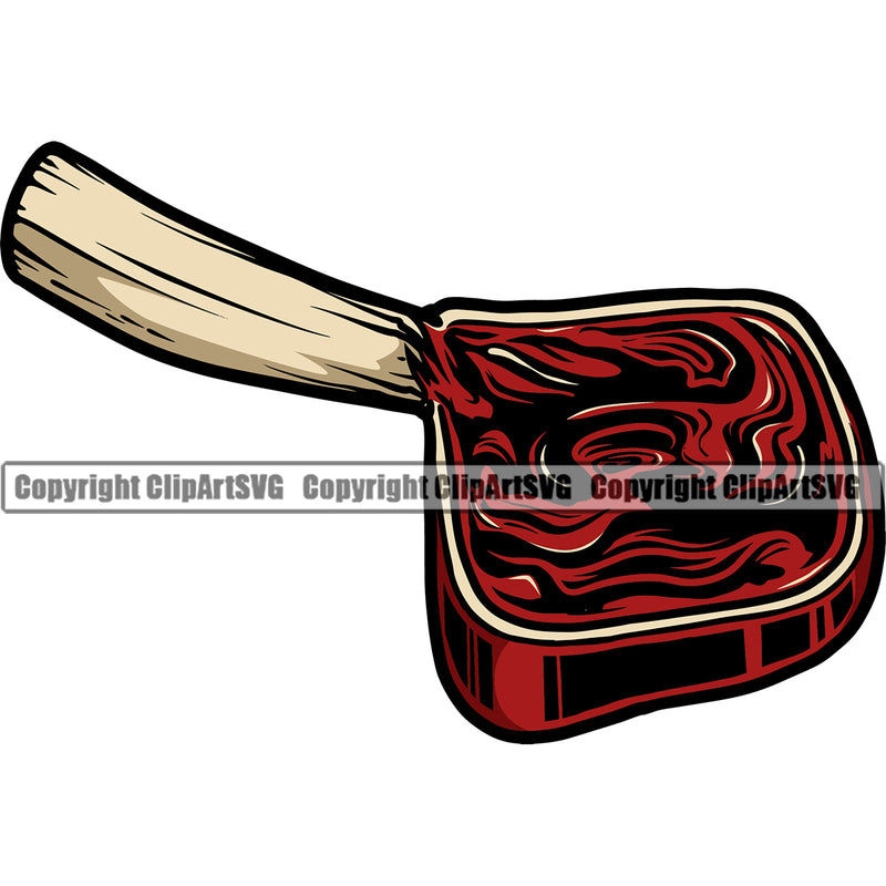 Chef Cook Cooking Cooker BBQ Barbecue Grill Food Food Pork Chop Color Design Element Restaurant Kitchen Cuisine Culinary Gourmet Design Logo Clipart SVG