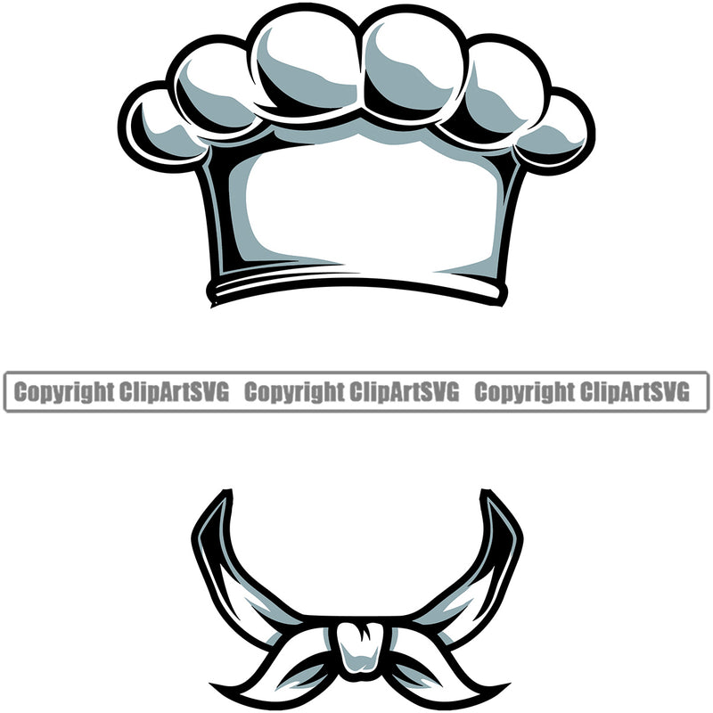 Chef Cook Cooking Cooker BBQ Barbecue Chef Hat And Scarf Vector Design Element Grill Food Restaurant Kitchen Cuisine Culinary Gourmet Design Logo Clipart SVG