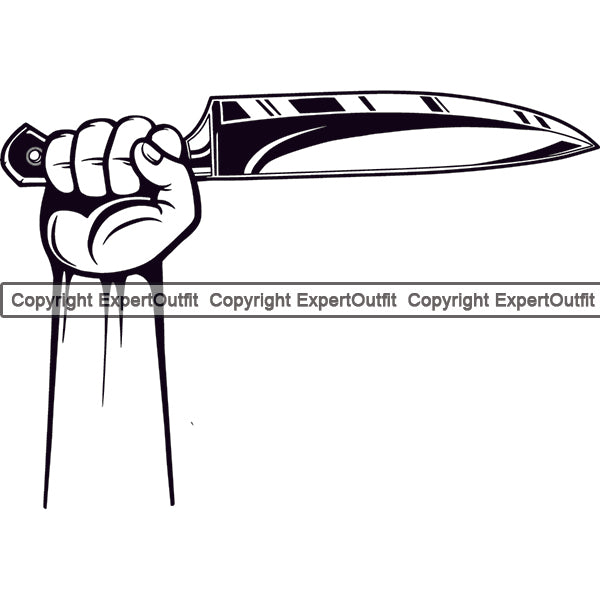 Chef Cook Cooking Cooker BBQ Barbecue Grill Food Chef Knife Butcher Hands Up Arms Design Element Restaurant Kitchen Cuisine Culinary Gourmet Design Logo Clipart SVG