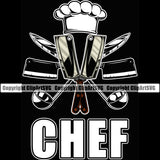 Chef Cook Cooking Cooker BBQ Barbecue Grill Food Chef Life Black Background Design Element Restaurant Kitchen Cuisine Culinary Gourmet Design Logo Clipart SVG