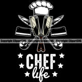 Chef Cook Cooking Cooker BBQ Barbecue Grill Food Restaurant Kitchen Chef Life Black Background Design Element Cuisine Culinary Gourmet Design Logo Clipart SVG