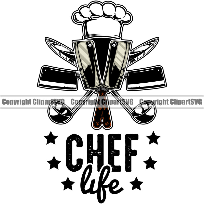 Chef Cook Cooking Cooker BBQ Barbecue Grill Food Restaurant Kitchen Accessories Design Element Cuisine Culinary Gourmet Design Logo Clipart SVG