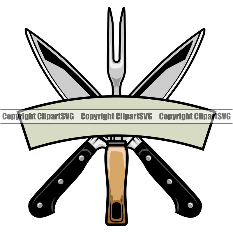 Chef Cook Cooking Cooker BBQ Barbecue Grill Food Knife Color White Background Design Element Restaurant Kitchen Cuisine Culinary Gourmet Design Logo Clipart SVG