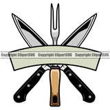 Chef Cook Cooking Cooker BBQ Barbecue Grill Food Knife Color White Background Design Element Restaurant Kitchen Cuisine Culinary Gourmet Design Logo Clipart SVG