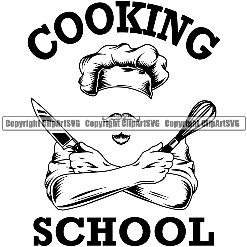 Chef Cook Cooking Cooker BBQ Barbecue Grill Food Restaurant Kitchen Cooking School Design Element Quote Text Cuisine Culinary Gourmet Design Logo Clipart SVG