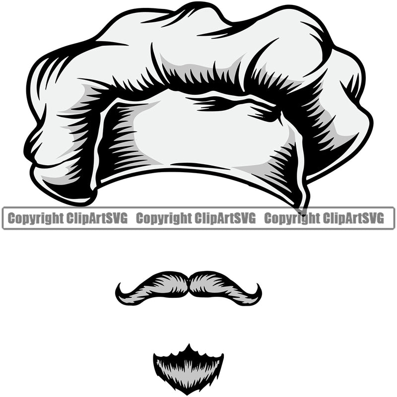 Chef Cook Cooking Cooker BBQ Barbecue Grill Food Restaurant Chef Face Logo Design Element Kitchen Cuisine Culinary Gourmet Design Logo Clipart SVG