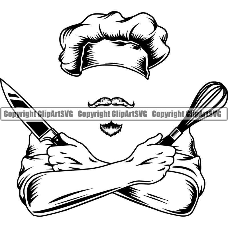 Chef Cook Cooking Cooker BBQ Barbecue Grill Food Chef White Background Design Element Restaurant Kitchen Cuisine Culinary Gourmet Design Logo Clipart SVG