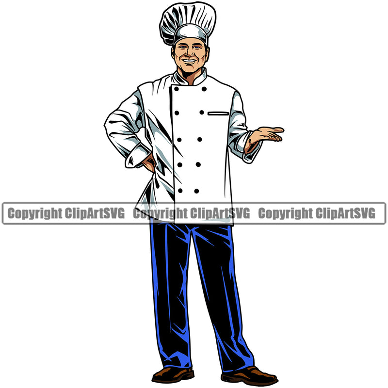 Chef Cook Cooking Cooker BBQ Barbecue Chef Man Color Design Element Grill Food Restaurant Kitchen Cuisine Culinary Gourmet Design Logo Clipart SVG