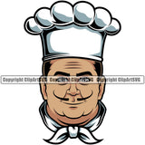 Chef Cook Cooking Cooker BBQ Barbecue Grill Food Chef Man Cooker Color Face Design Element Restaurant Kitchen Cuisine Culinary Gourmet Design Logo Clipart SVG