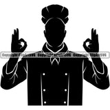 Chef Cook Cooking Cooker BBQ Barbecue Grill Food Silhouette Chef Black Color Design Element White Background Restaurant Kitchen Cuisine Culinary Gourmet Art Design Business Company Logo Clipart SVG