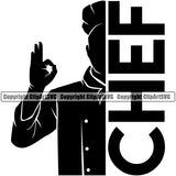 Chef Cook Cooking Cooker BBQ Barbecue Grill Food Chef Silhouette Black Color Design Element Restaurant Kitchen Cuisine Culinary Gourmet Art Design Business Company Logo Clipart SVG